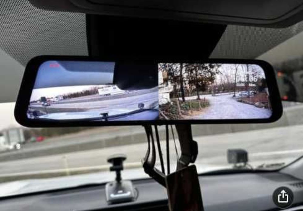 Зеркало видеорегистратор 10" 2 камеры Super Full HD Контроль авто 24×7