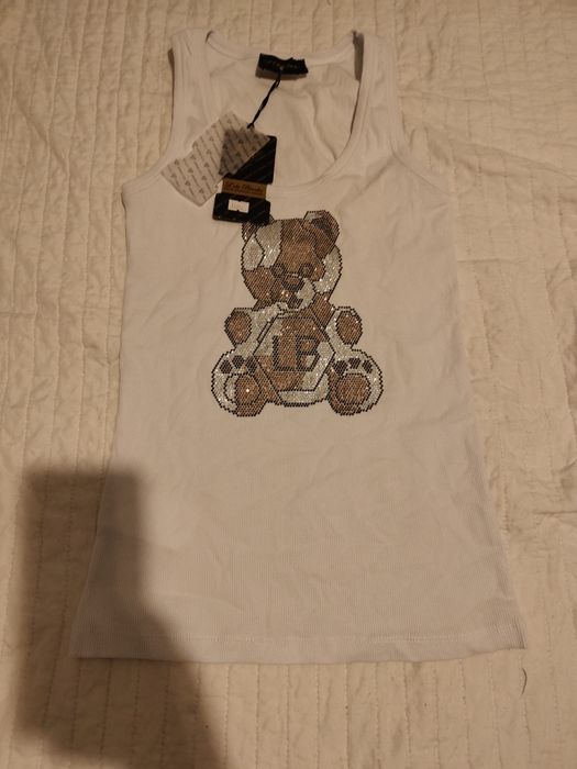 Top biały z misiem