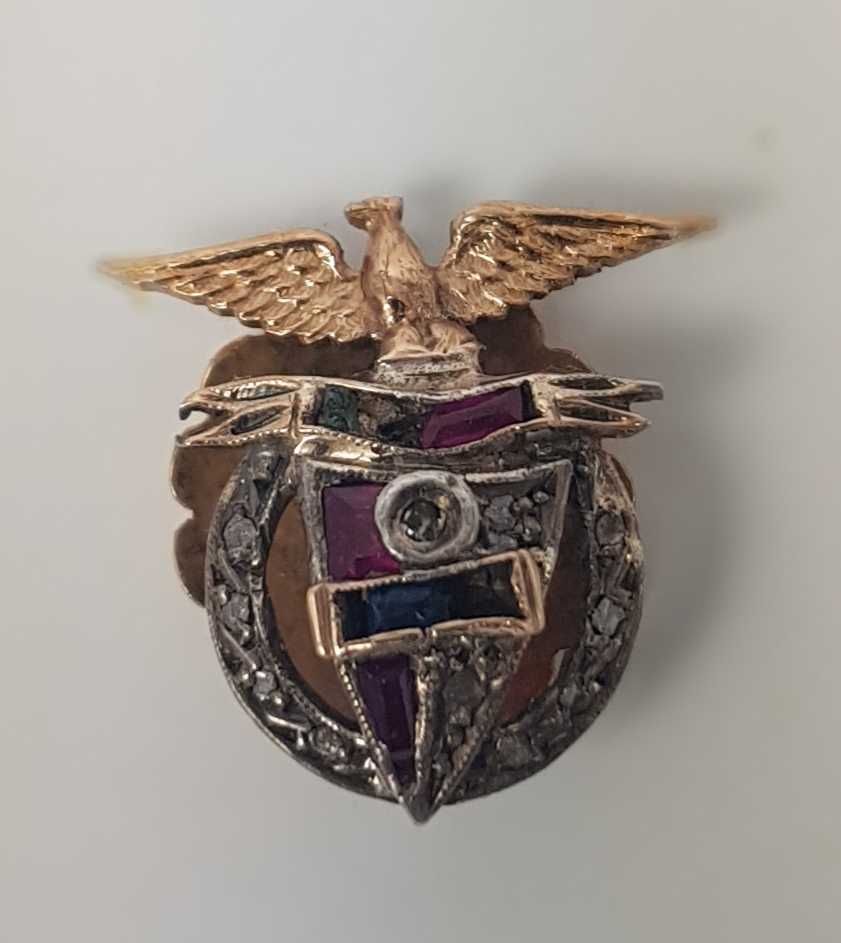 Emblema Pin Sport Lisboa e Benfica em ouro 19.2K