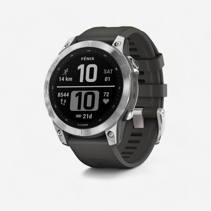 SMARTWATHCH GPS GARMIN FENIX 7 PRATEADO E BRACELETE CINZENTA