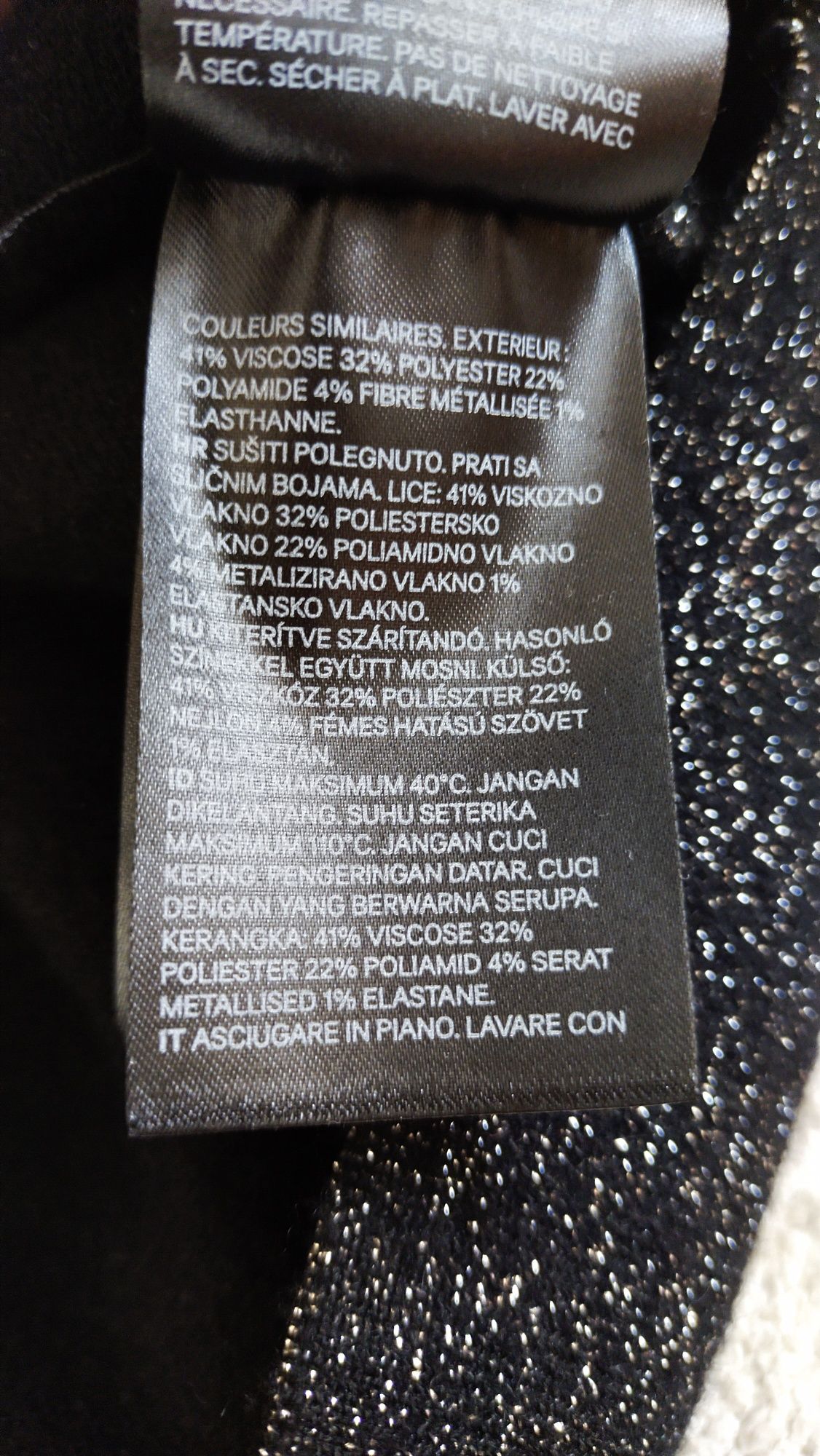 Sukienka H&M srebrna nitka bufiaste rękawy
