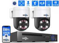 Hiseeu Комплект видеонаблюдения на 2 Поворотные IP камеры POE 8Мп