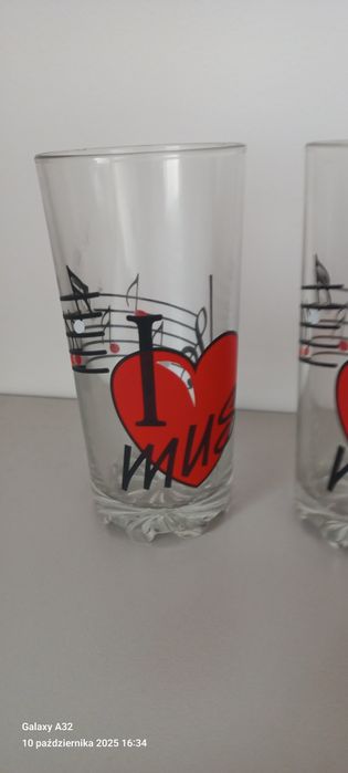 Szklanki I love music 6 sztuk