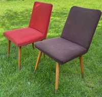 Dwa tapicerowane krzesła fotele PRL design VINTAGE