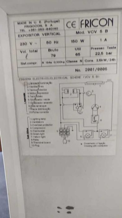 Frigorífico fricon 43*53*99