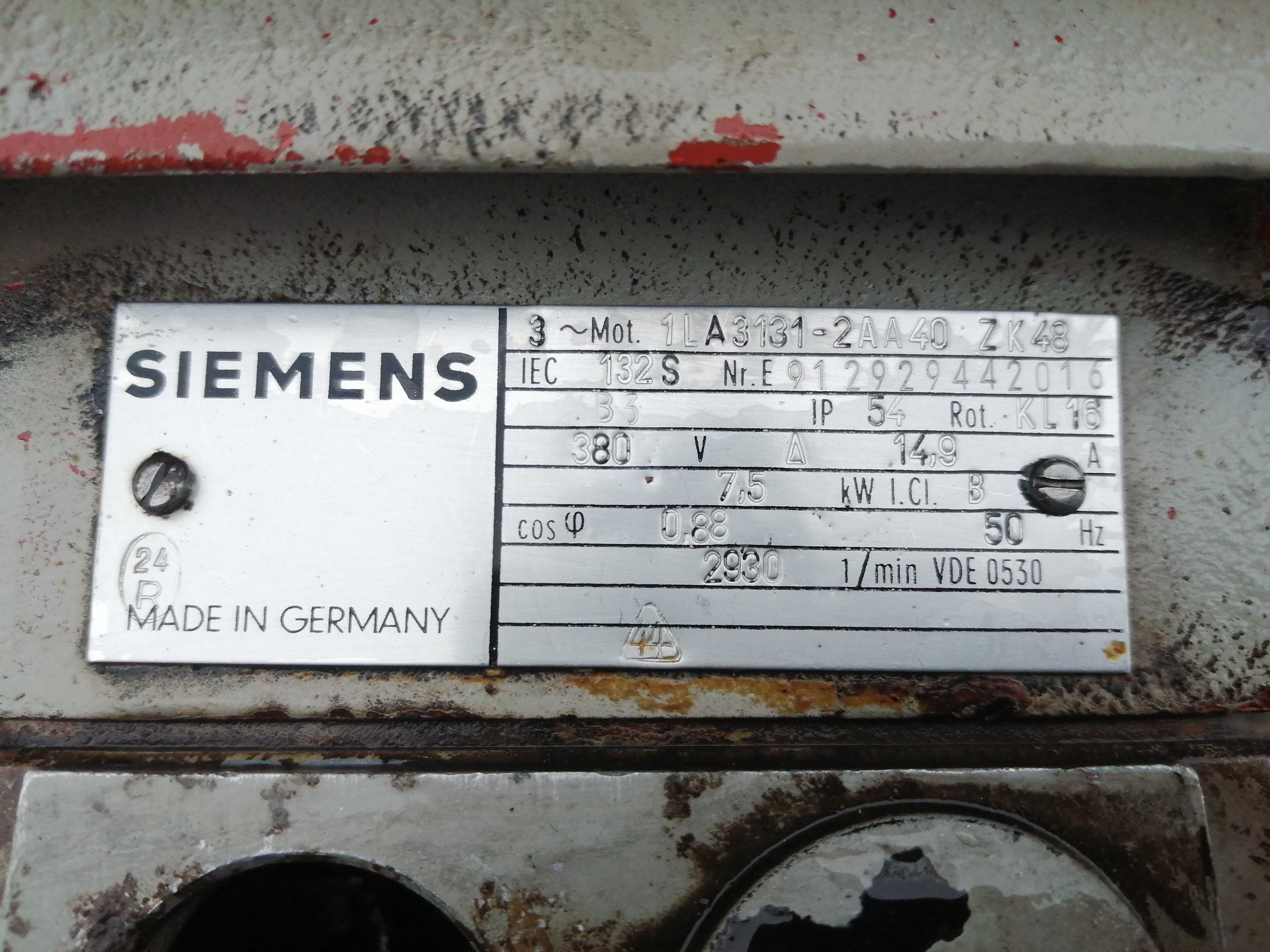 Silnik elektryczny Siemens 7,5 kw 2930 obr/min