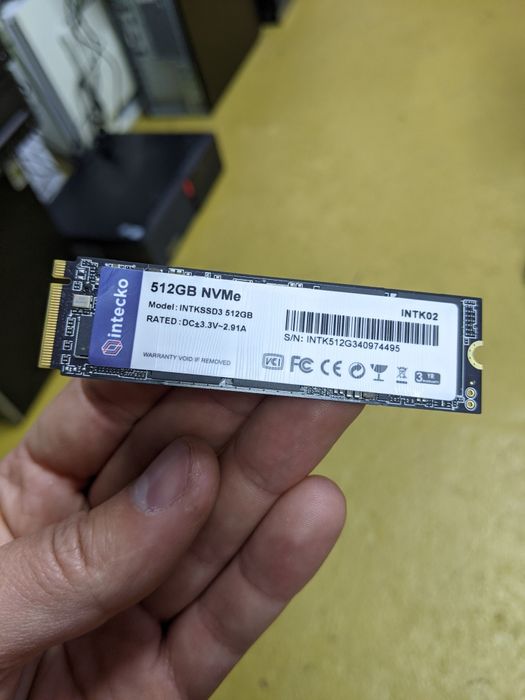 Накопичувач Intecko SSD nvme 512Gb Нові 100% здоровя