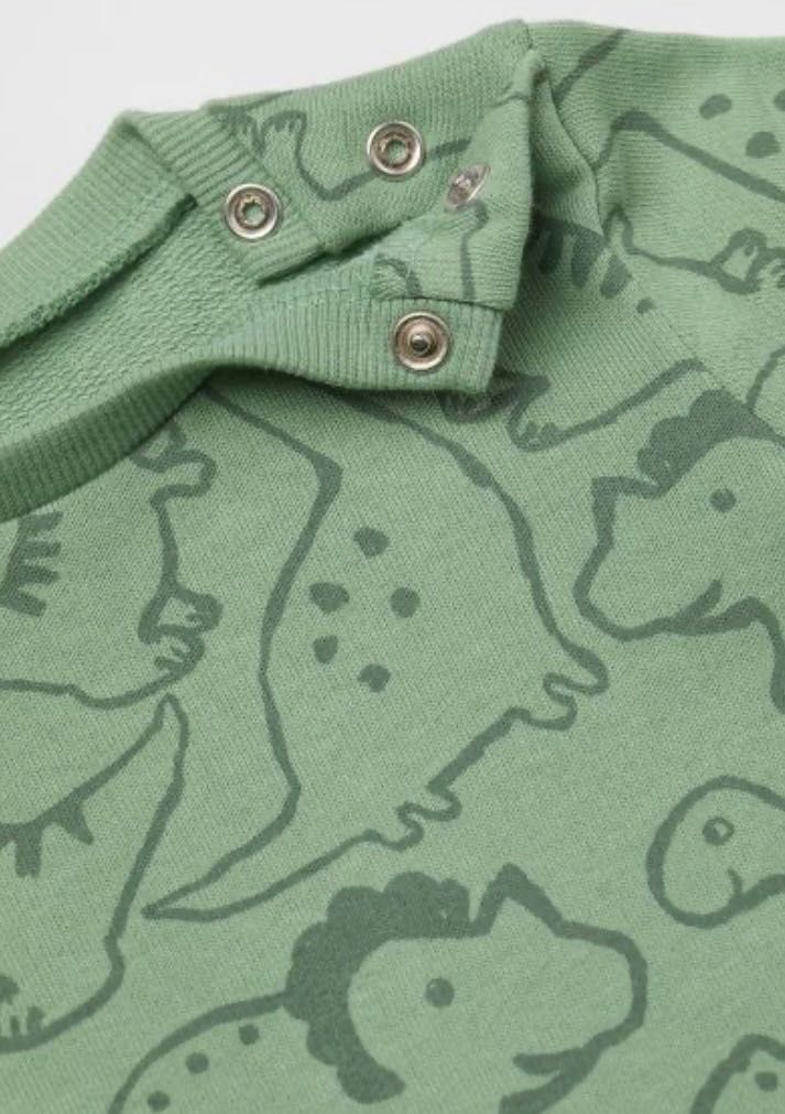 Nowa bluza dziecięca h&m dinozaury 92 98 zielona 1,5-3 lata