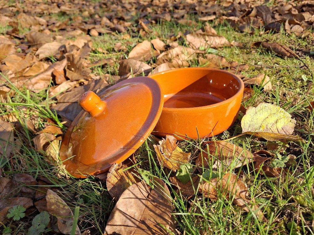 Naczynie ceramiczne, z pokrywką, pojemnik, kuchnia vintage,