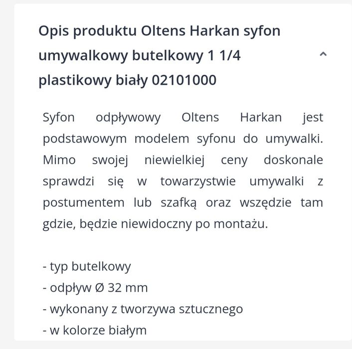 Syfon umywalkowy OLTENS