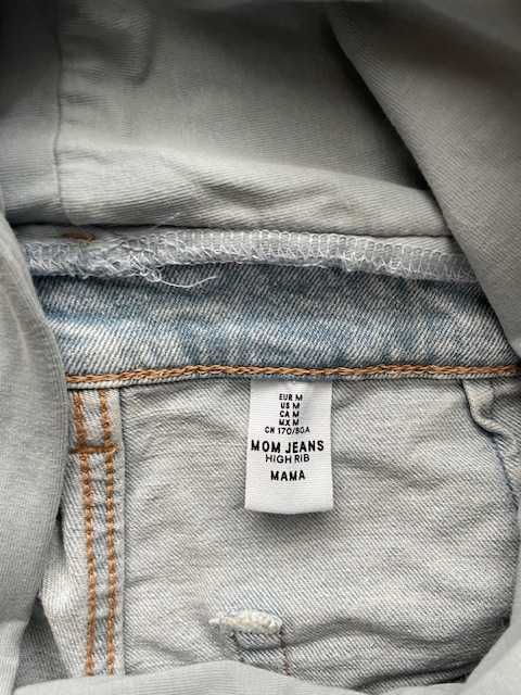 spodnie ciążowe dżinsy jasne H&M MAMA mom ankle jeans M