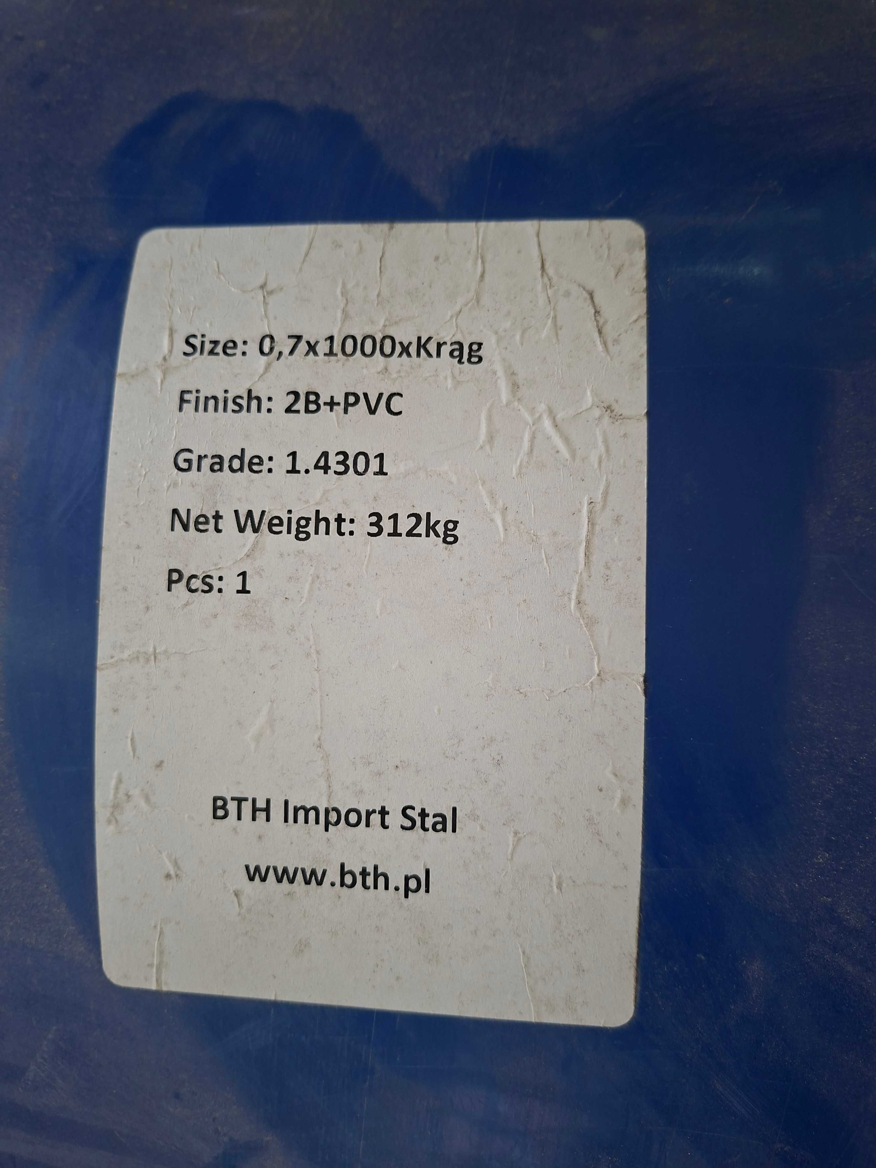 Blacha nierdzewna 1.4301 0,7x1000 krąg