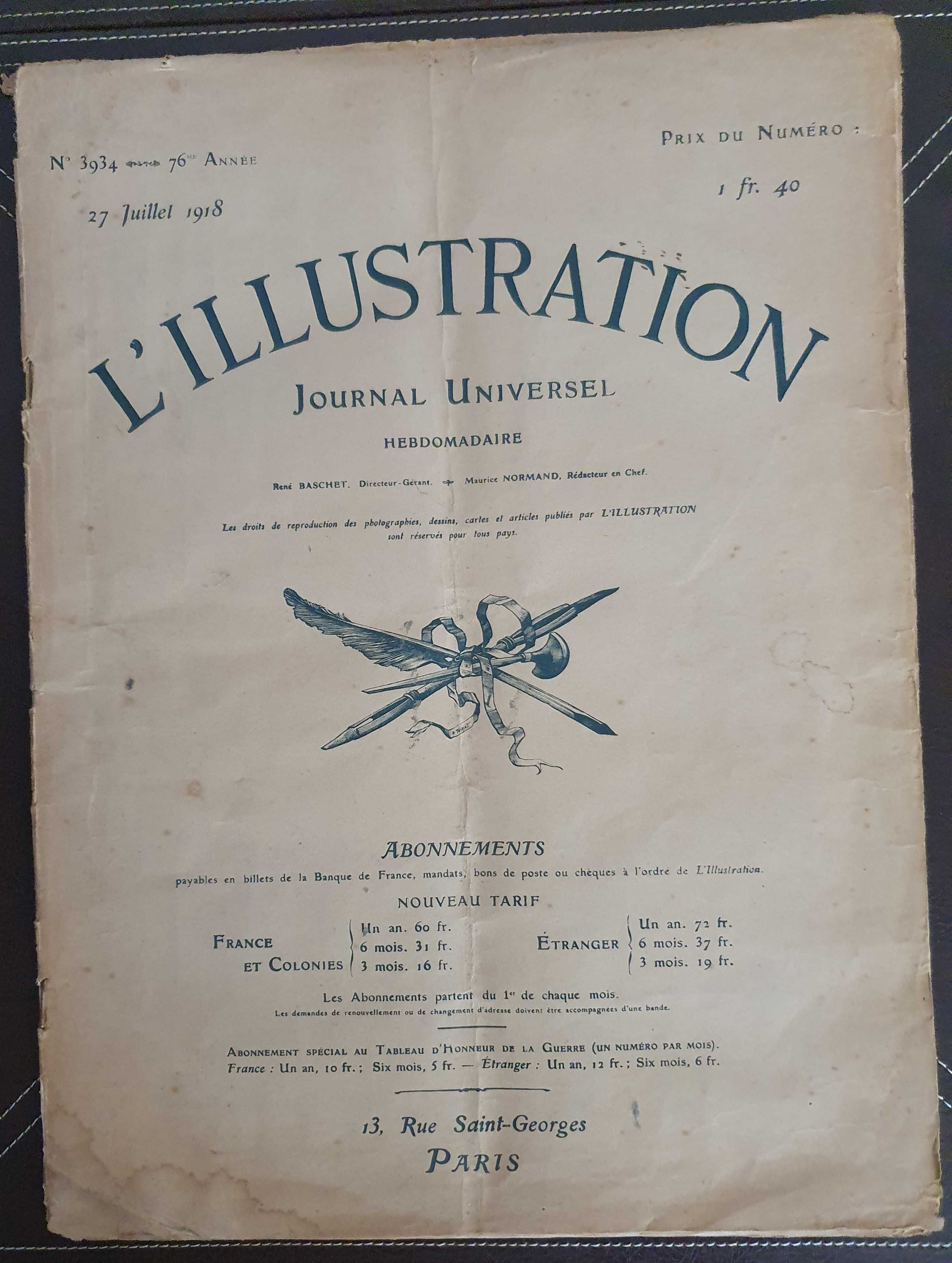 Jornal - Journal Universel L'Illustration nr. 3934 - Paris - 1918