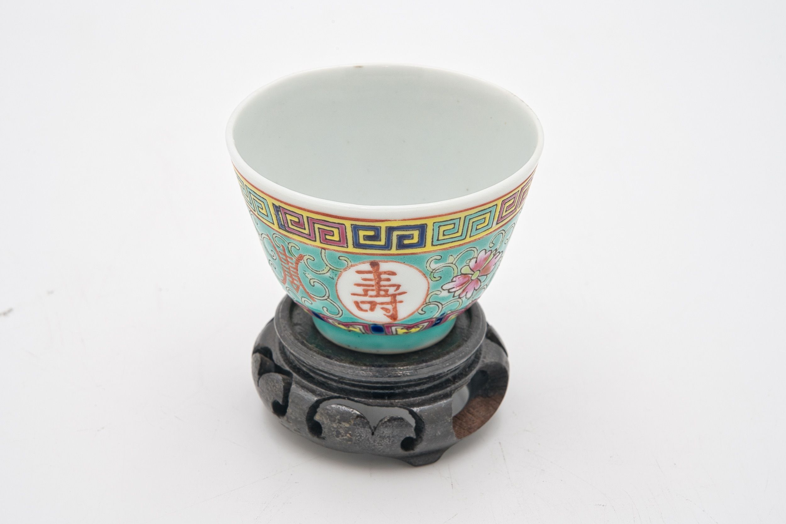 Taça com Suporte Porcelana Chinesa