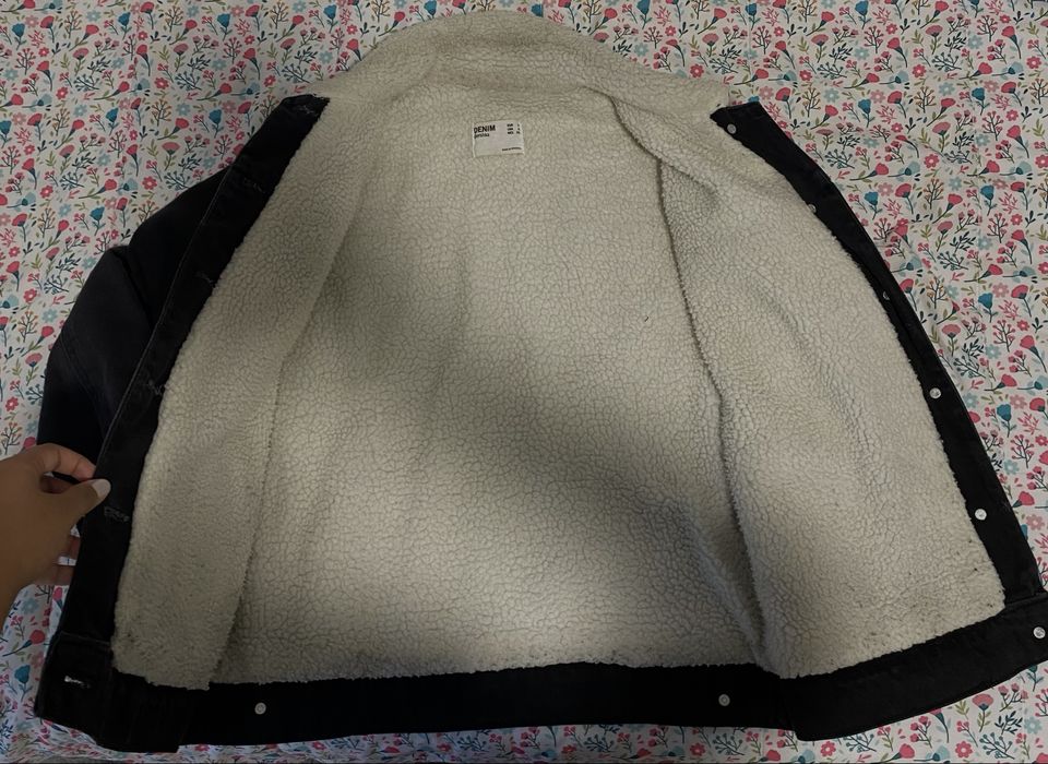 Casaco de ganga com interior de pelo