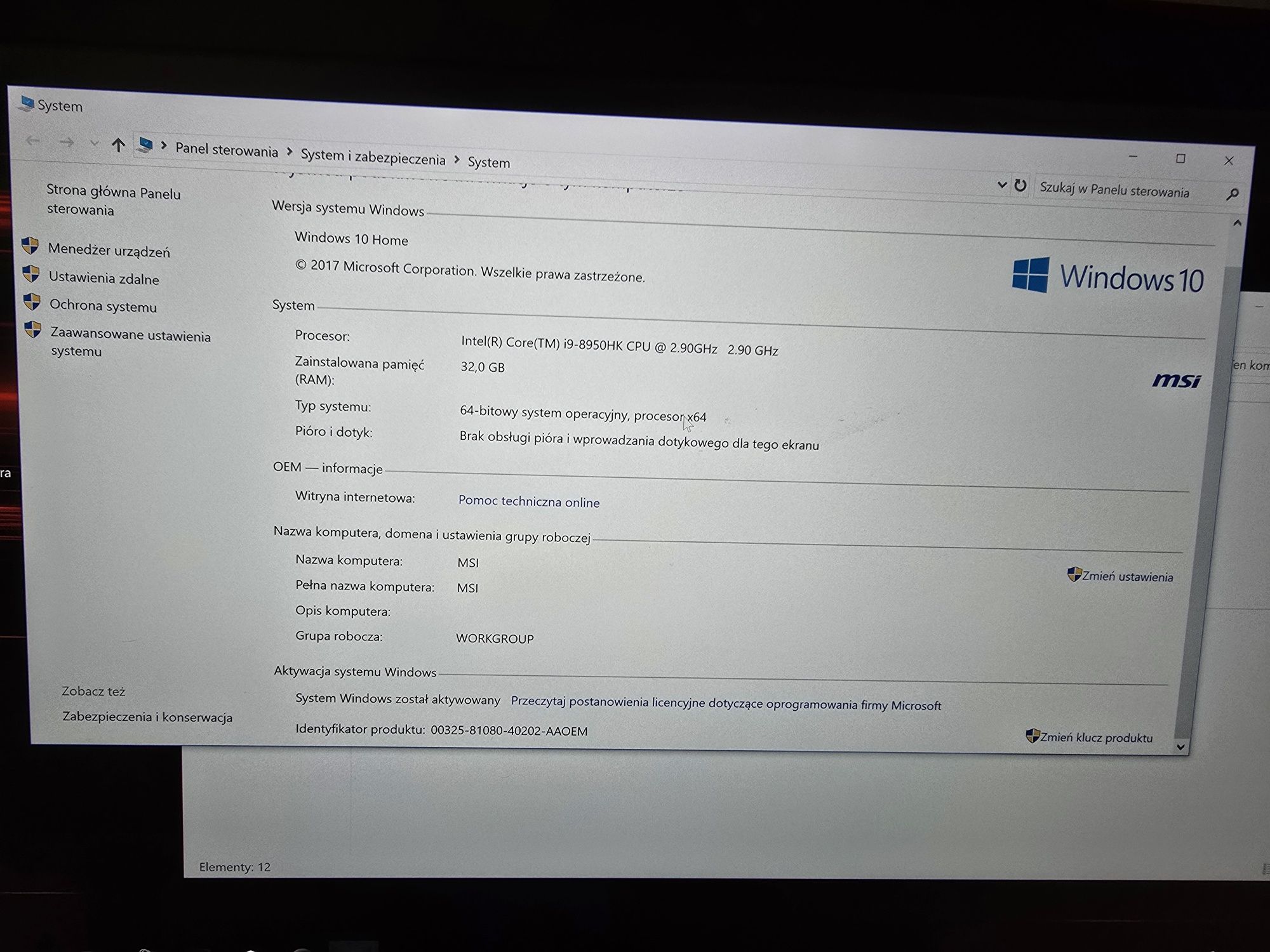 OKAZJA laptop msi Titan gt75 8rf notebook komputer PC  Bardzo mocny