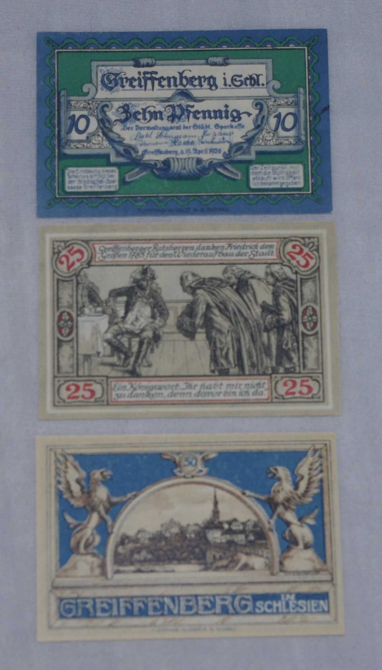 Notgeldy Gryfów Śląski 1920r