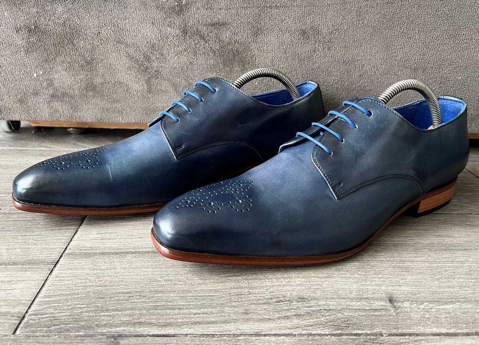 Нові Mr Fiarucci 44 Іспанія Броги Сині Шкіряні Оксфорди Чоловічі Туфлі