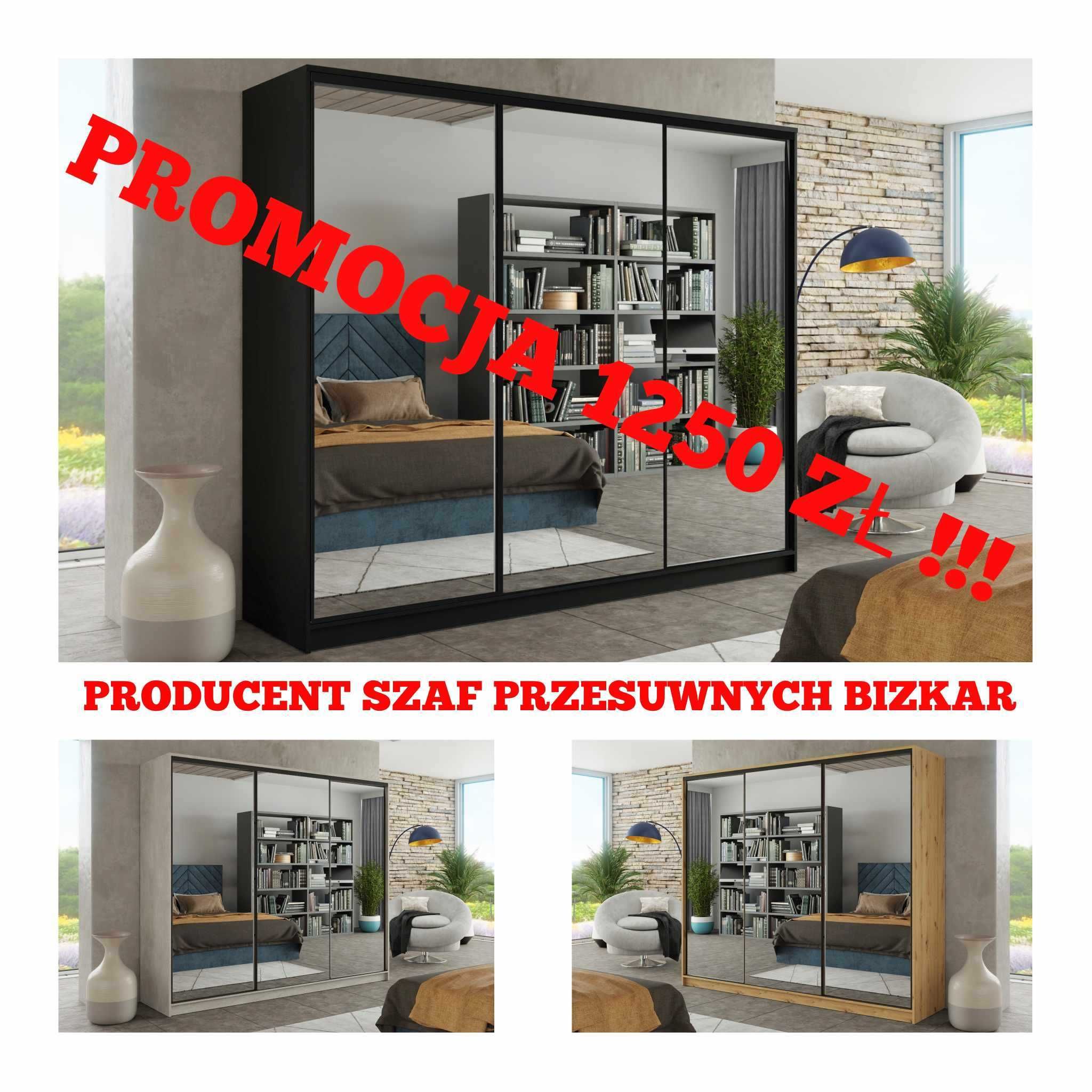 Szafa przesuwna Black 150x205x56 3xlustro 4xszuflada