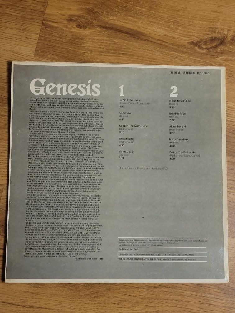 Płyta winylowa LP - Genesis, 1981r, Made in Germany