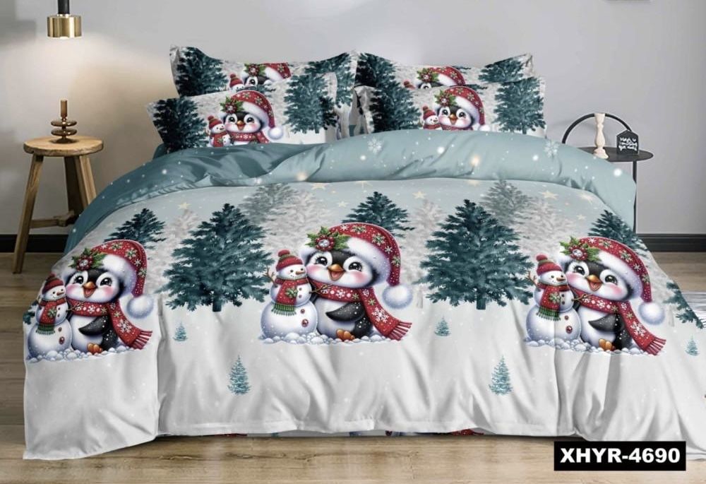 Акція! Чорна п’ятниця! Байкова постільна білизна новорічна тепла є