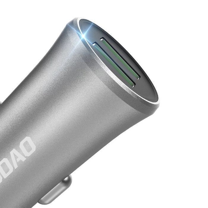 Dudao 3,4A inteligentna ładowarka samochodowa 2x USB srebrny