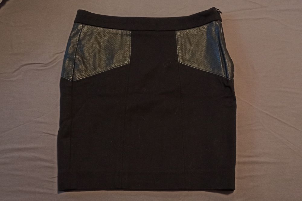 Spódniczka mini Reserved 36 z dodatkiem skóry