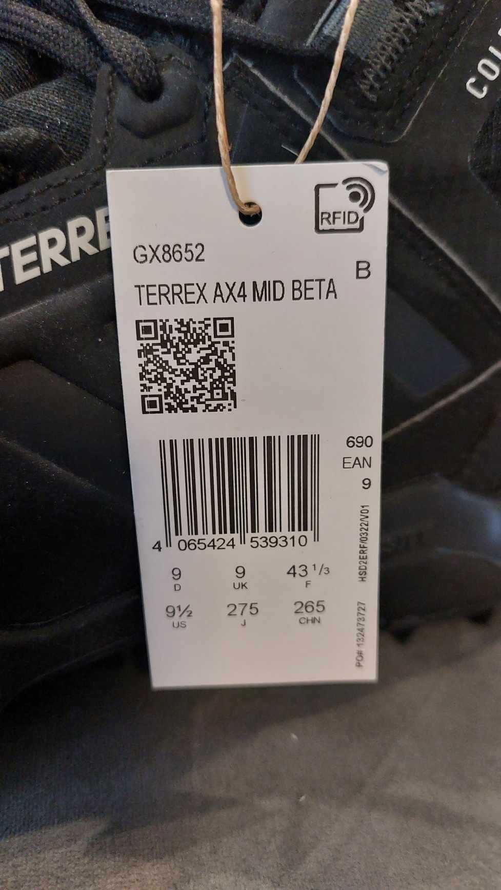buty Terrex AX4 Mid Beta cold.dry hiking NOWE czarne