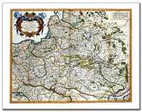 Królestwo Polskie. I Rzeczpospolita 1680 rok kopia mapa na płótnie