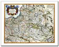 Królestwo Polskie. I Rzeczpospolita 1680 rok kopia mapa na płótnie