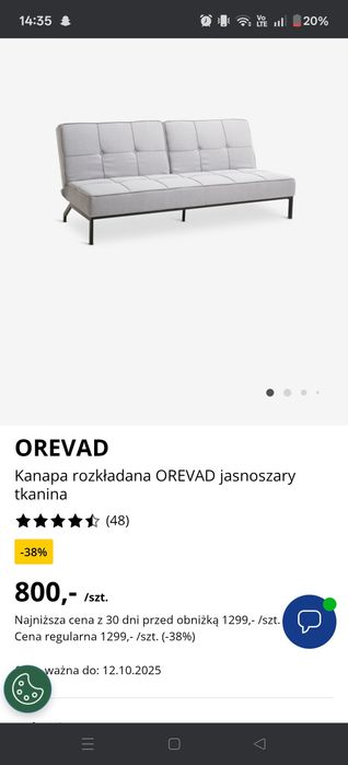 Wersalka rozkładana  JYSK