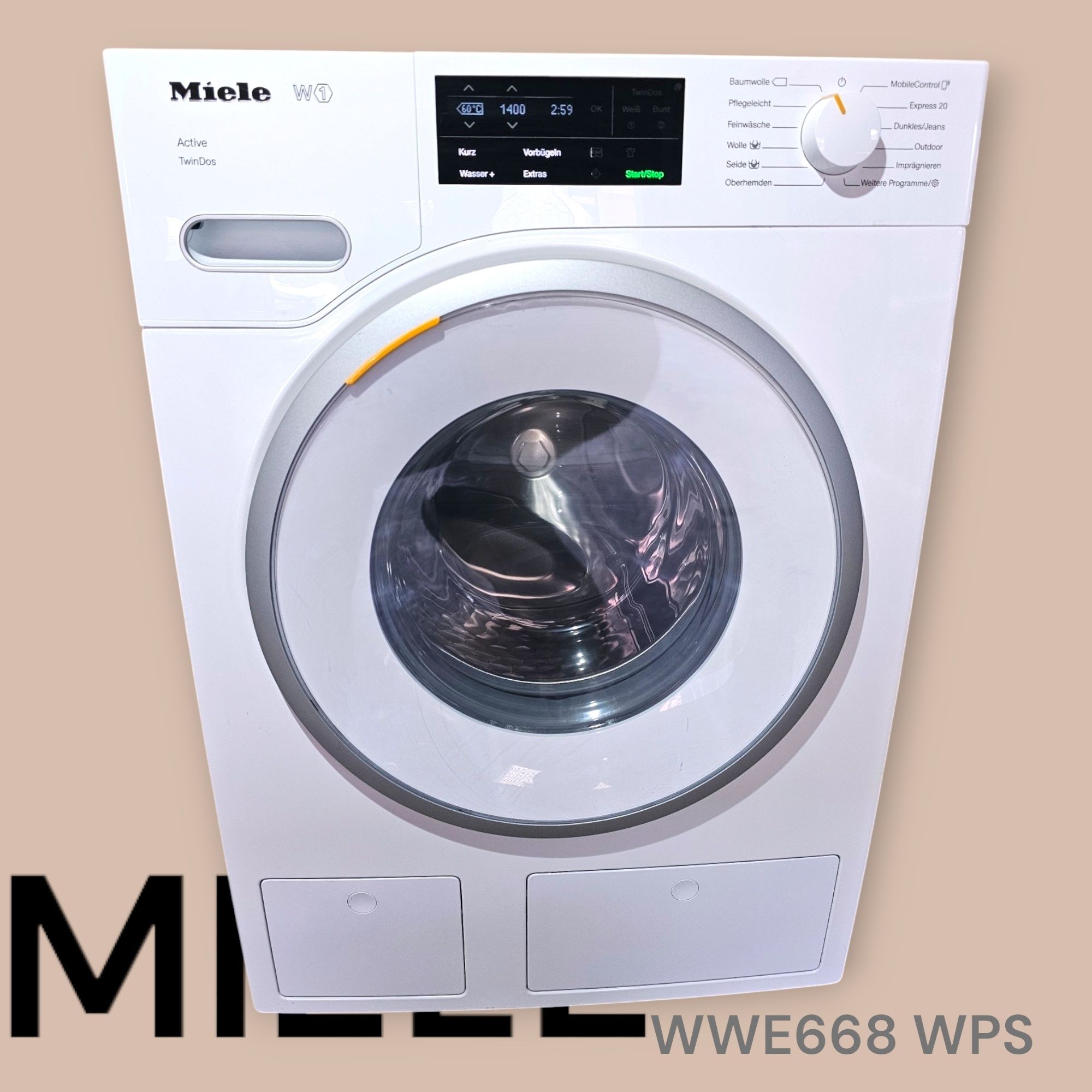 Pralka Miele WWE668 WPS;  WiFi, TwinDos, CapDosing