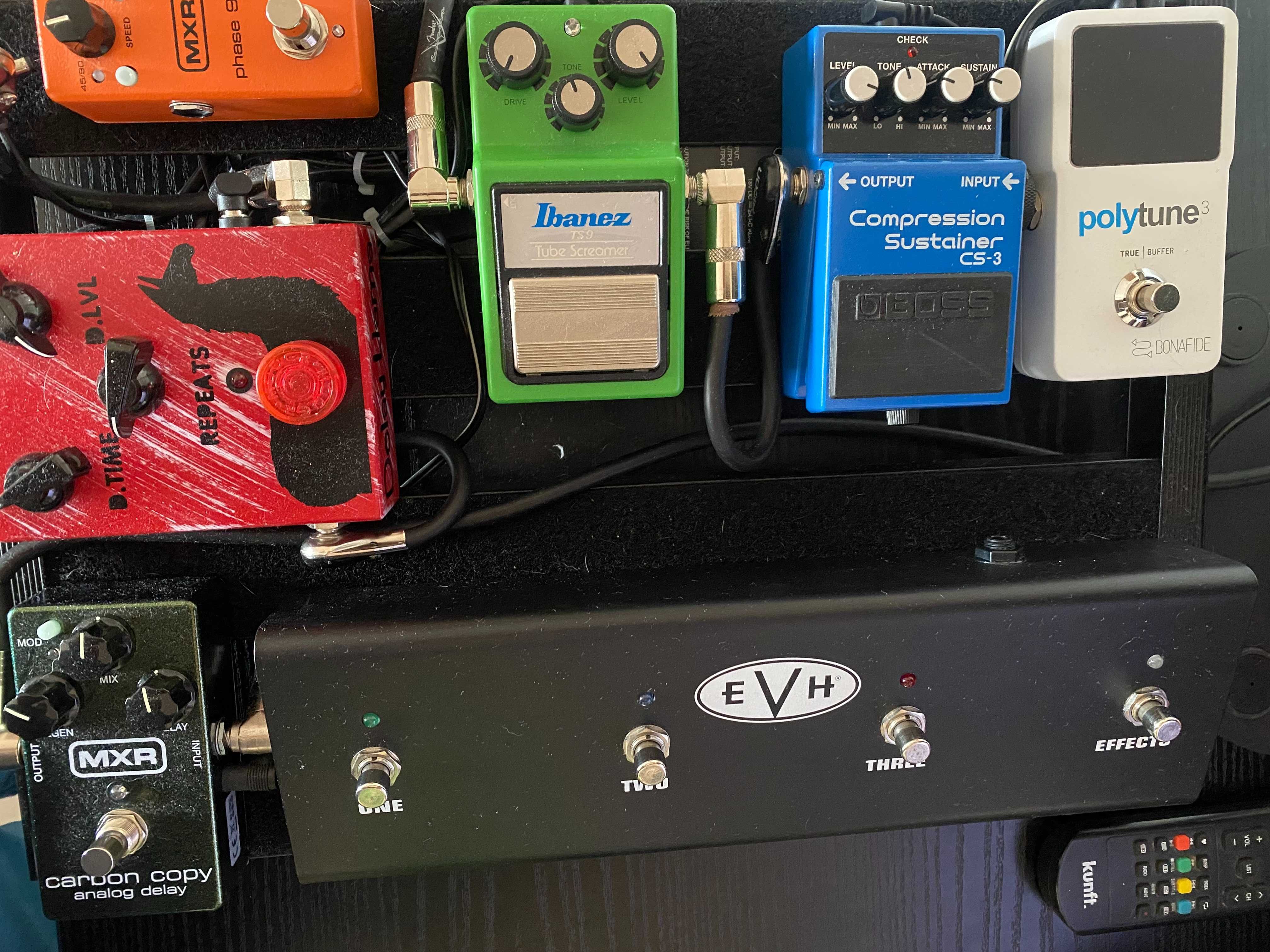 MXR phase 95 guitarra eletrica e pedalboard