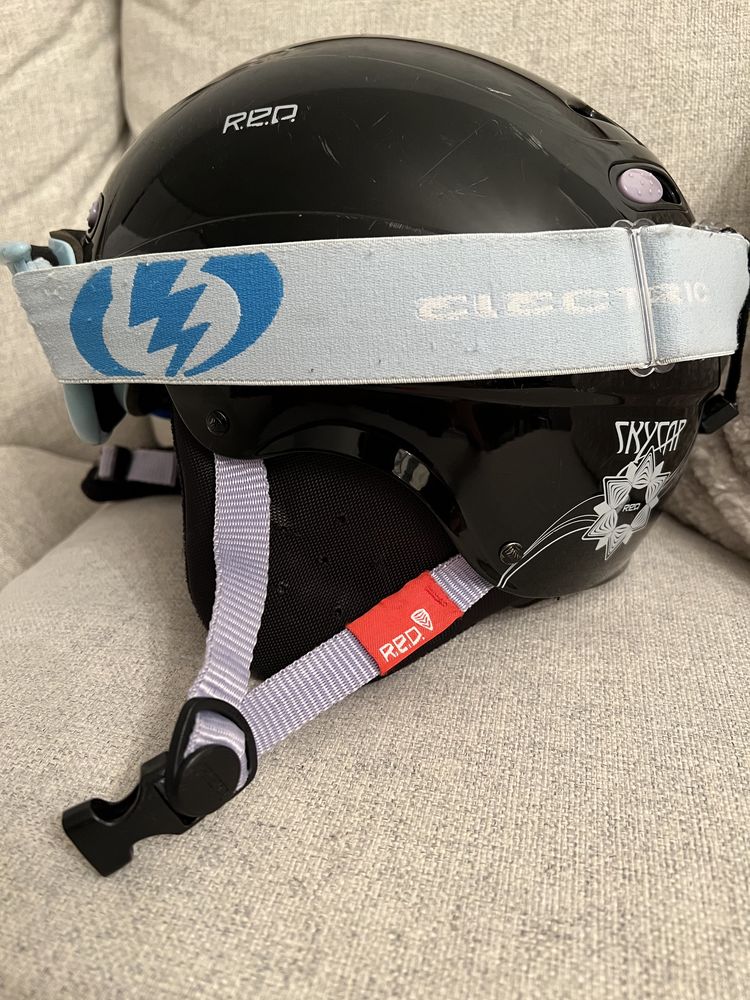 Kask snowboardowy narciarski Red Burton i gogle Electric google