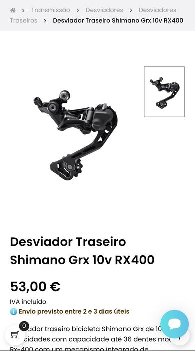 Desviador Traseiro Shimano GRX 10v RX400