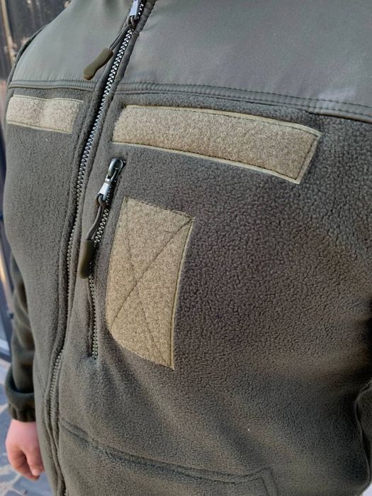 Флісова кофта оливка