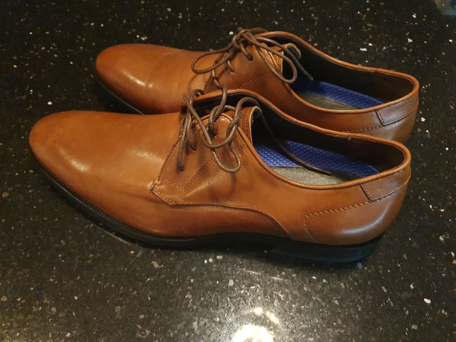 Pantofle męskie skórzane Stockholm brązowe.42-43 nowe.