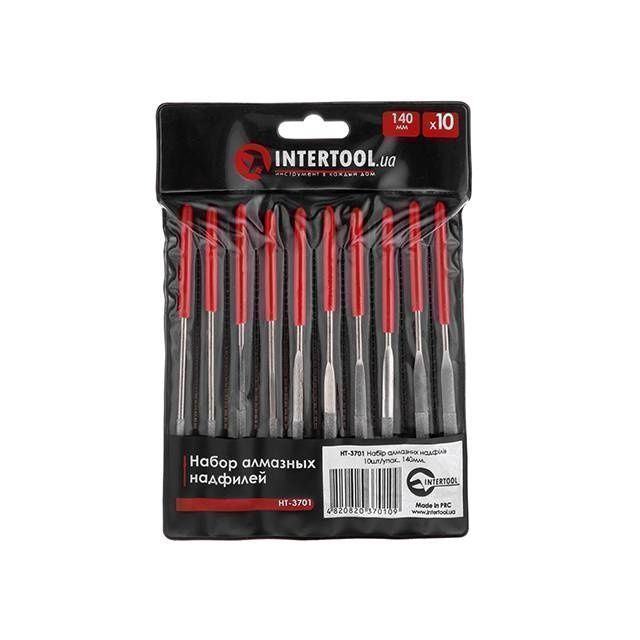 Набір алмазних надфілів 10шт/упак., 140мм INTERTOOL HT-3701