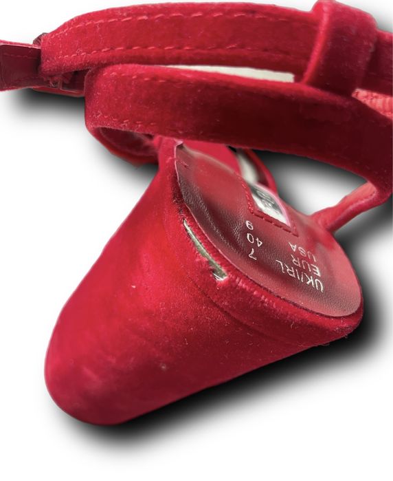 Buty damskie koturn platforma obcas wysokie aksamit Primark 40