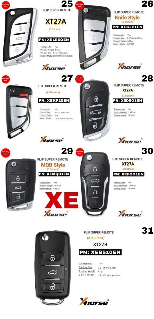 Авто ключи Xhorse, KeyDIY, Autel — качественные, с быстрой доставкой!