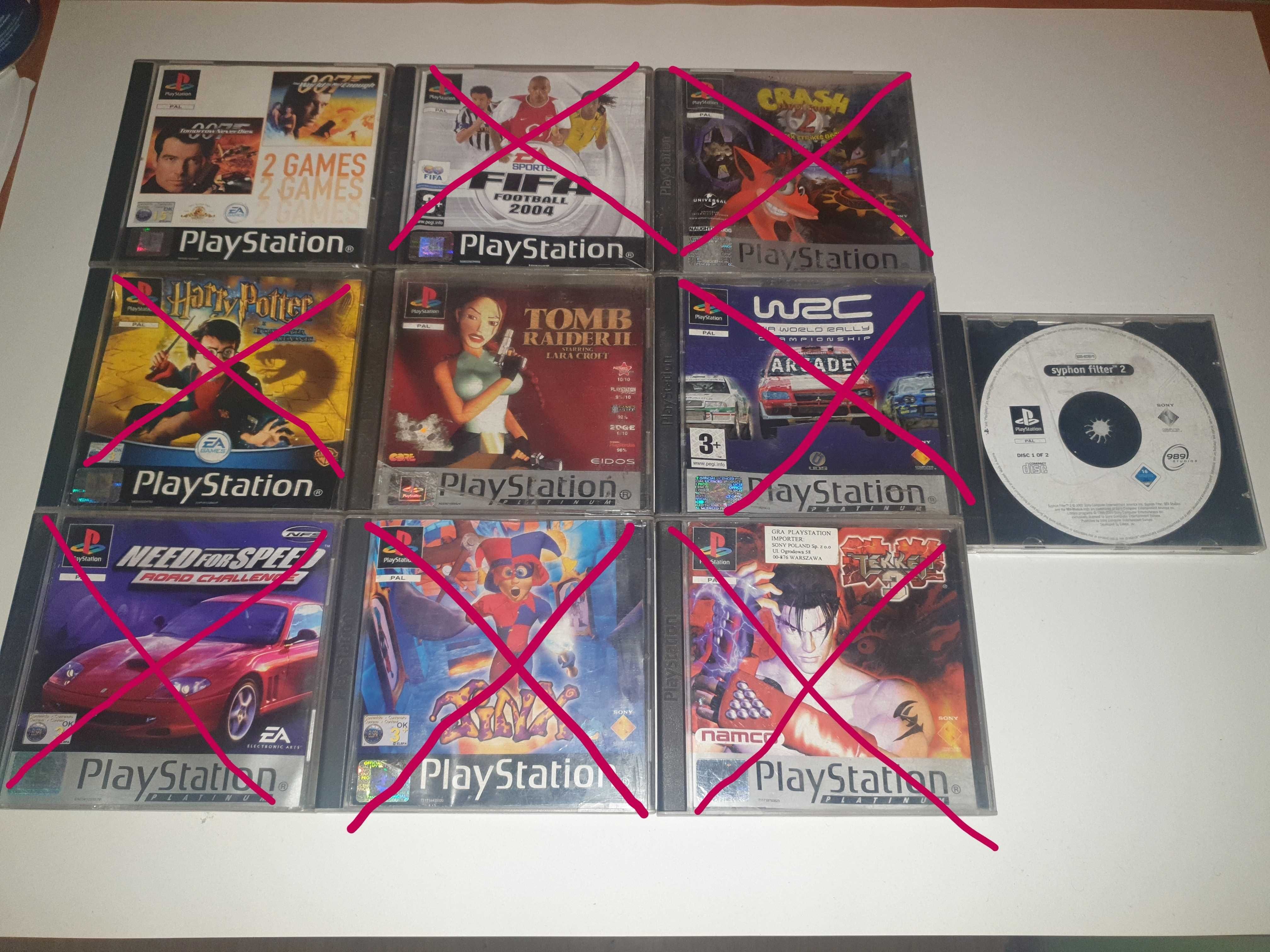 Gry PS1 PlayStation 1 Tomb Raider 2, Bond 007, Syphon Filter 2