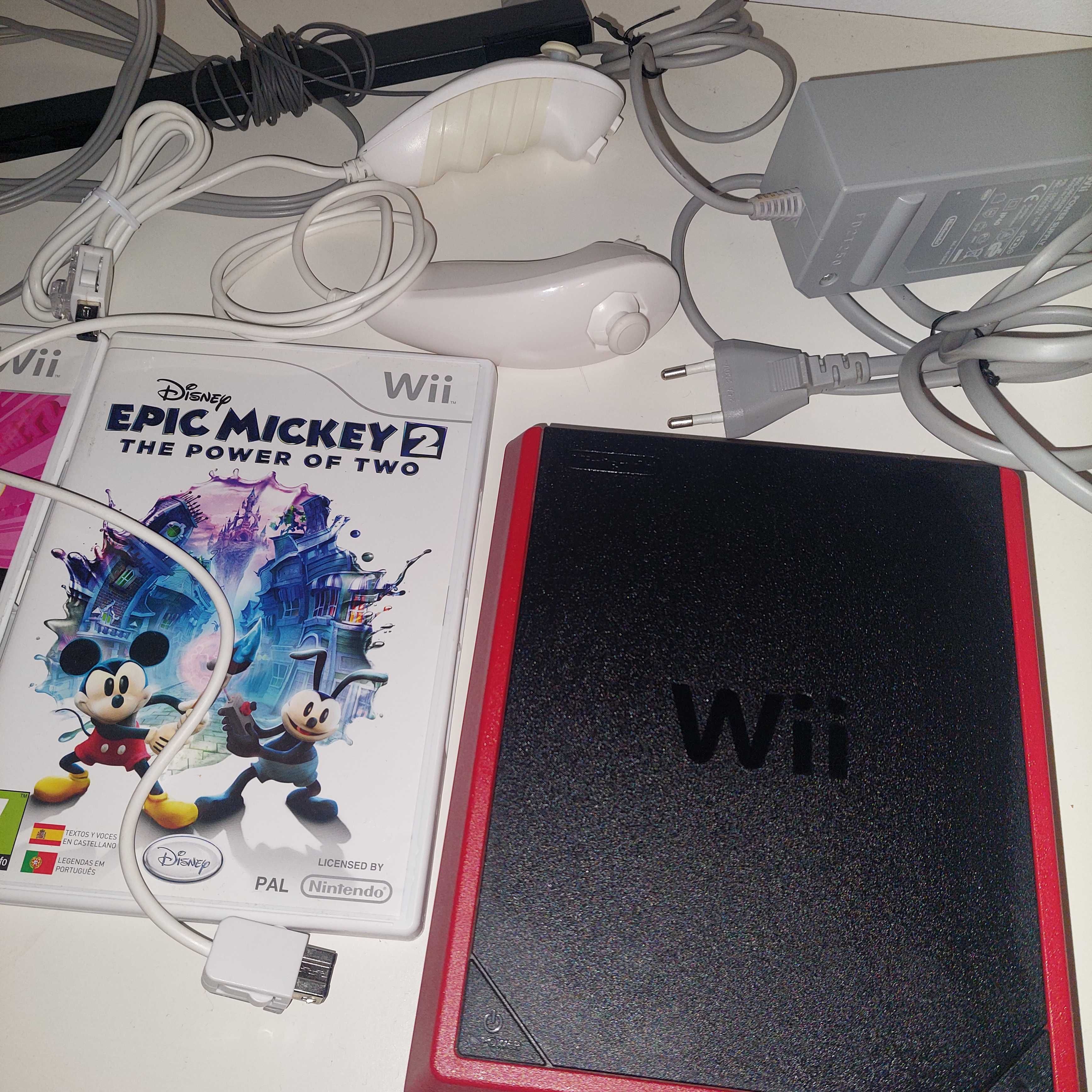 Consola Wii completa com todos os cabos