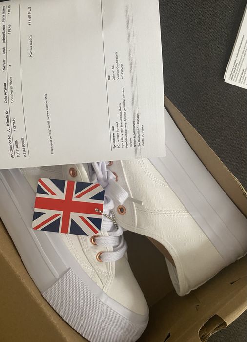 Trampki białe rozm. 41 grubsza podeszwa