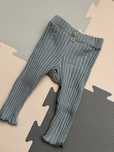 Zara home legginsy spodnie niemowlęce prążki prążkowane niebieskie