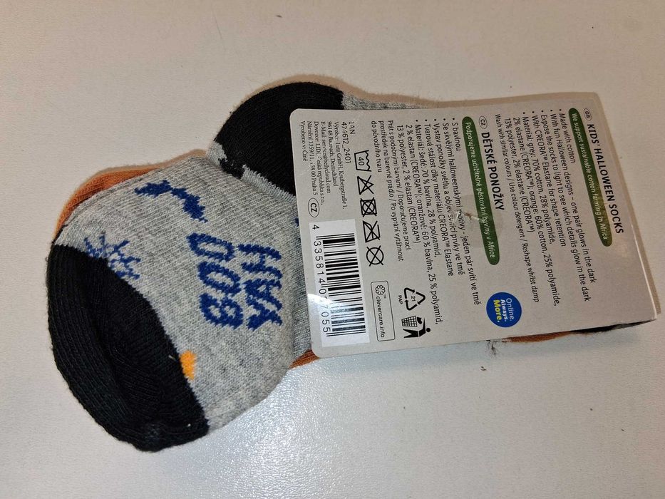 A193 Zestaw 2 Pary Lupilu Halloween Skarpetki DziecięceNietoperz 19-22