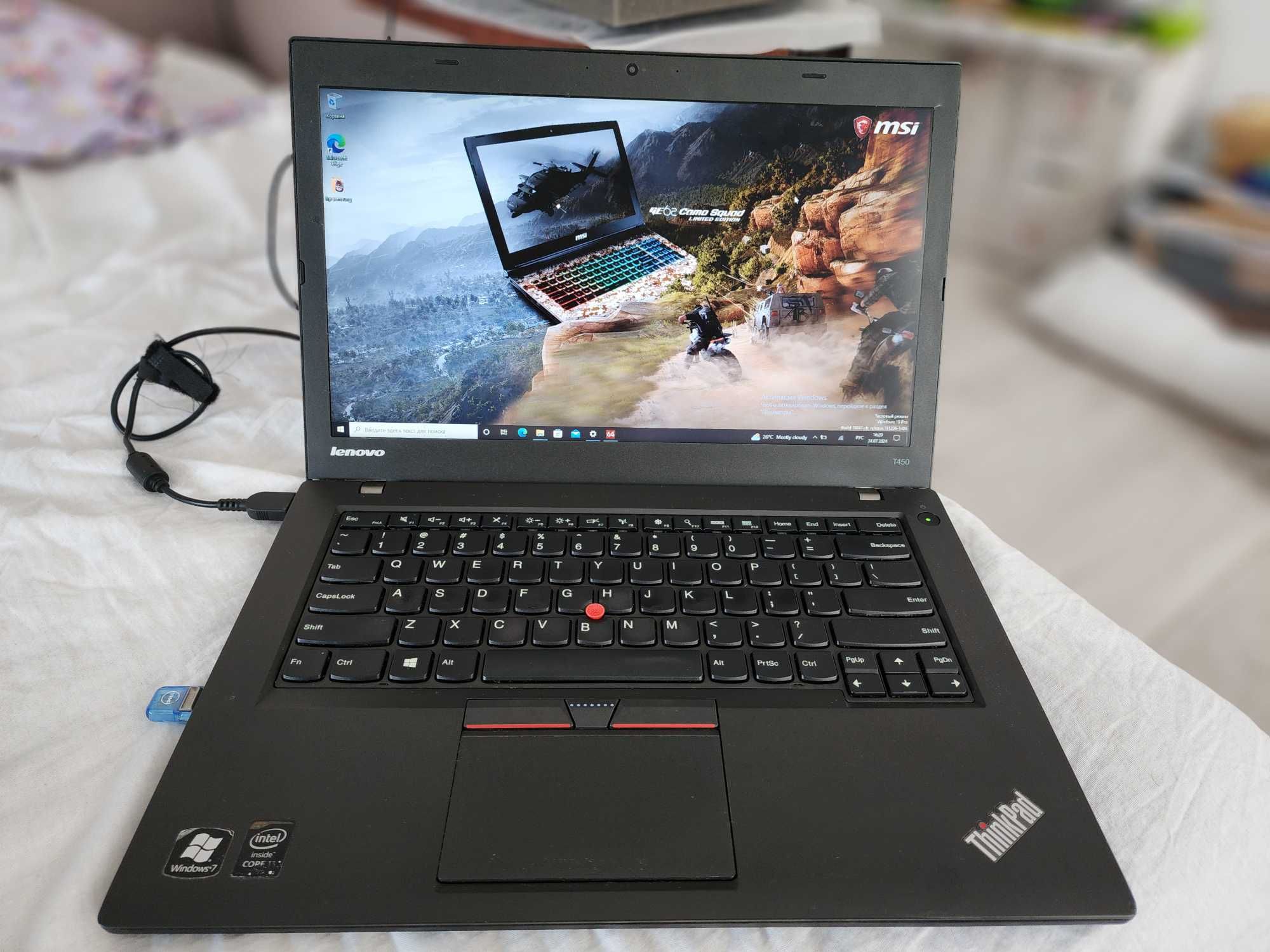 Lenovo ThinkPad T450 i5-5300U RAM 16Gb SSD 1024Gb 1ТБ 14" HD+