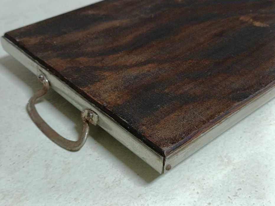 Tabuleiro bandeja vintage vidro pintado à mão art déco Alemanha