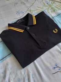 Fred perry polo yellow/black, koszulka męska
