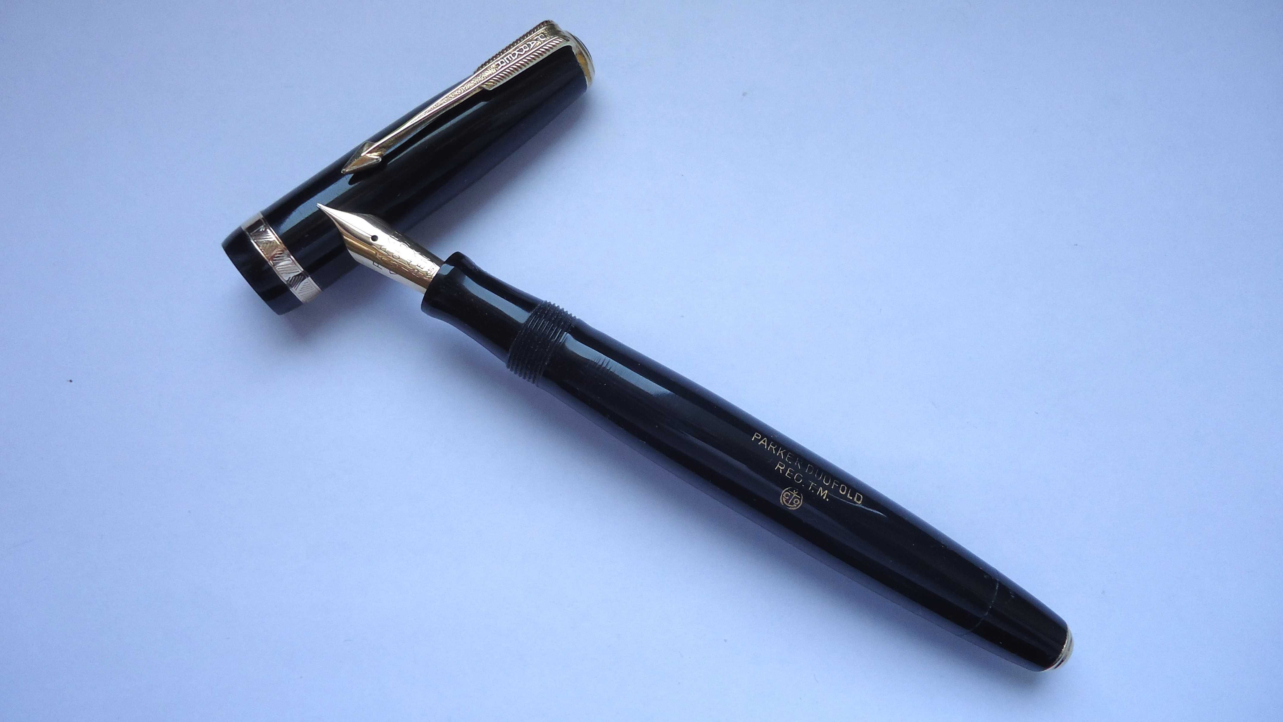 Pióro wieczne Parker Duofold kreska F-M DEN 1947 Petrol blue