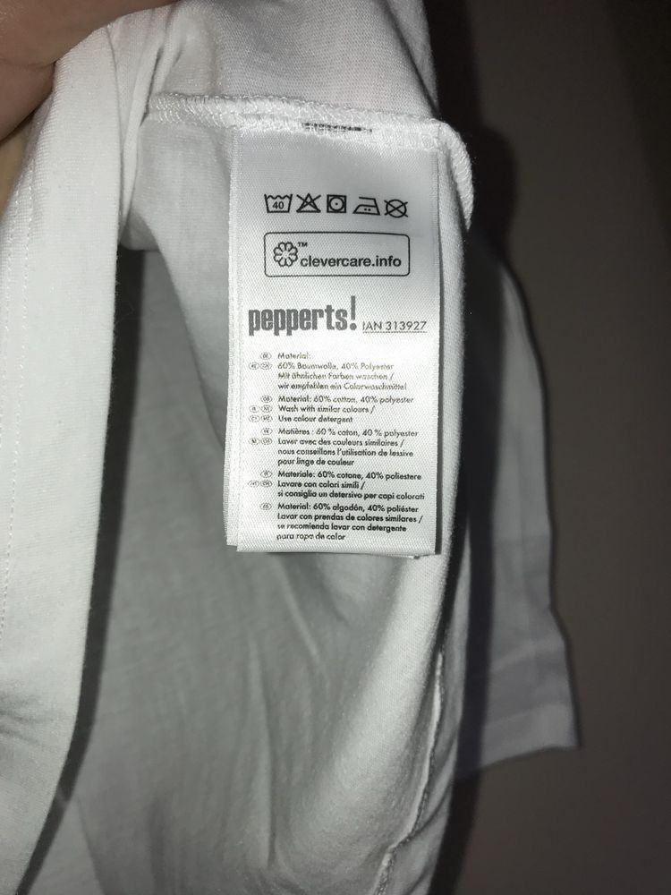 biała bluzka koszulka z długim rękawem pepperts